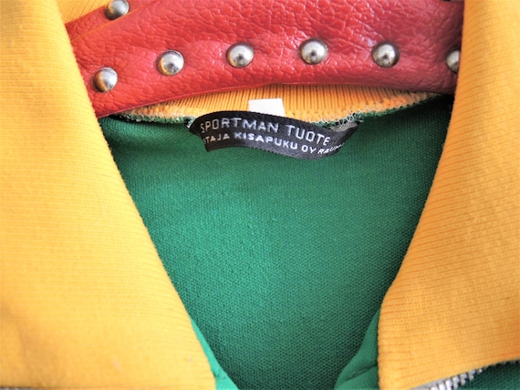 Vintage Finnish green track jacket with yellow co… - image 8