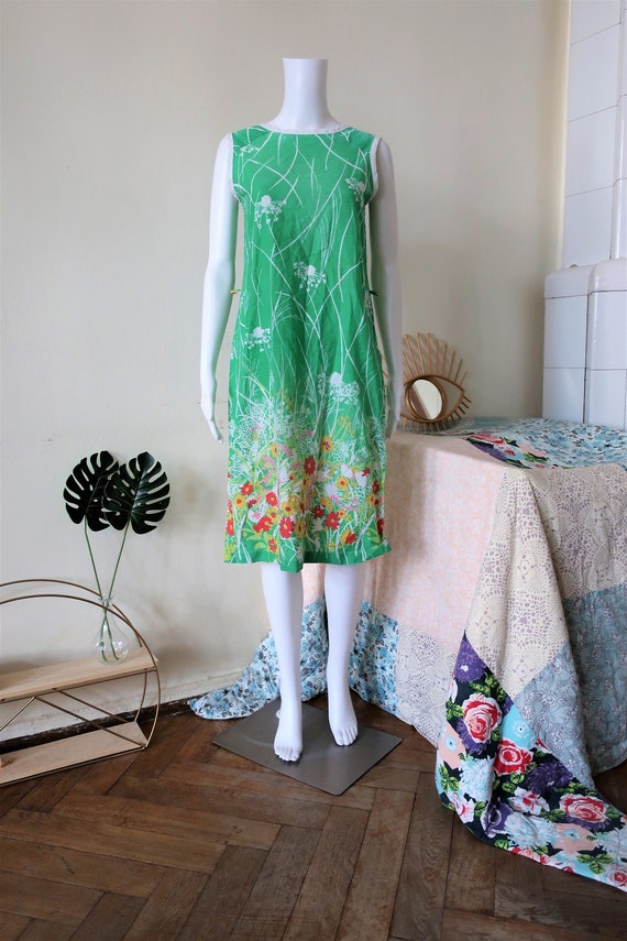 knee length dresses for ladies Bold Floral Midi Length Shift Dress XL / Stone