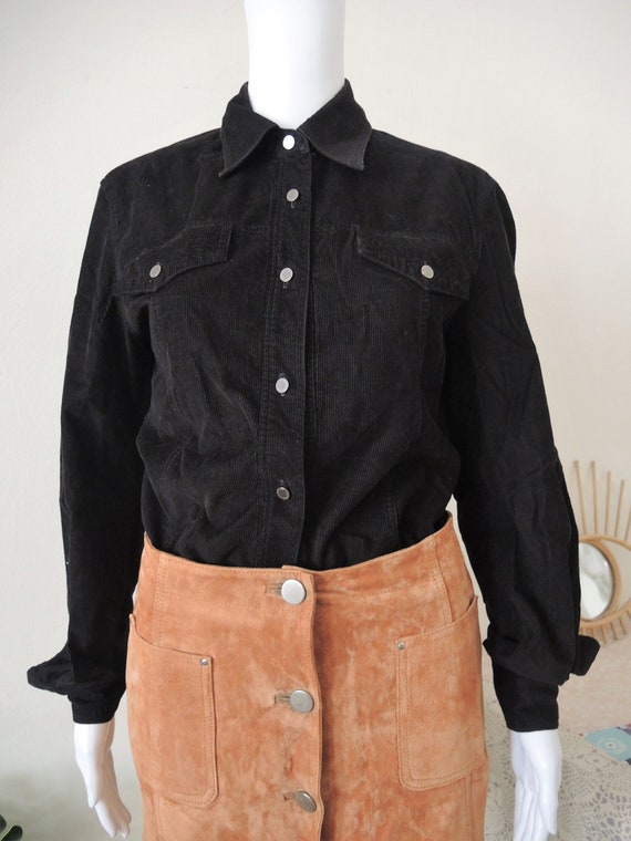 Vintage Versace Corduroy Shirt Fitted Blouse Western Made in - Etsy