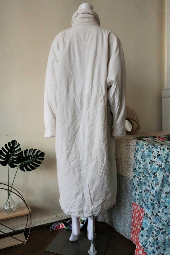 Finnish Vintage white padded long coat parka with… - image 4
