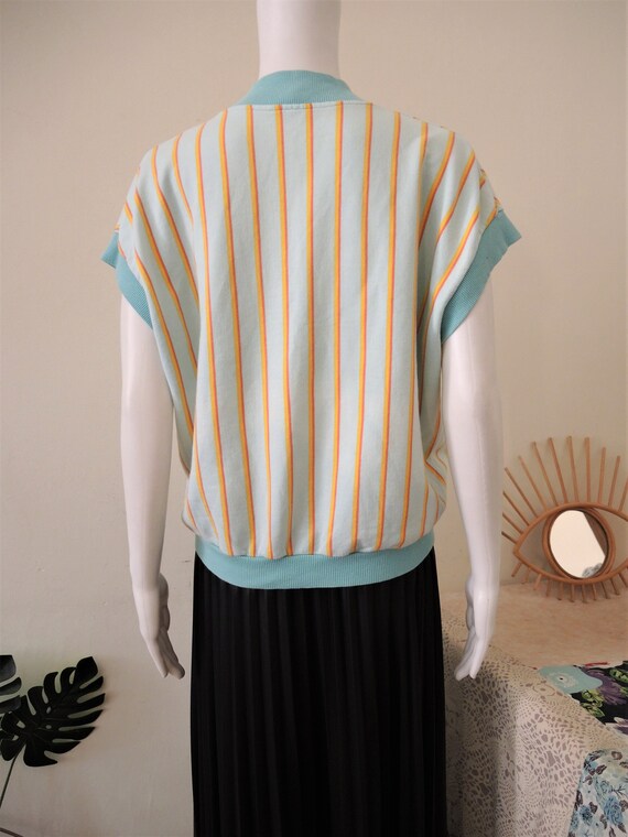 Vintage Marimekko pastel blue cotton t-shirt top … - image 7