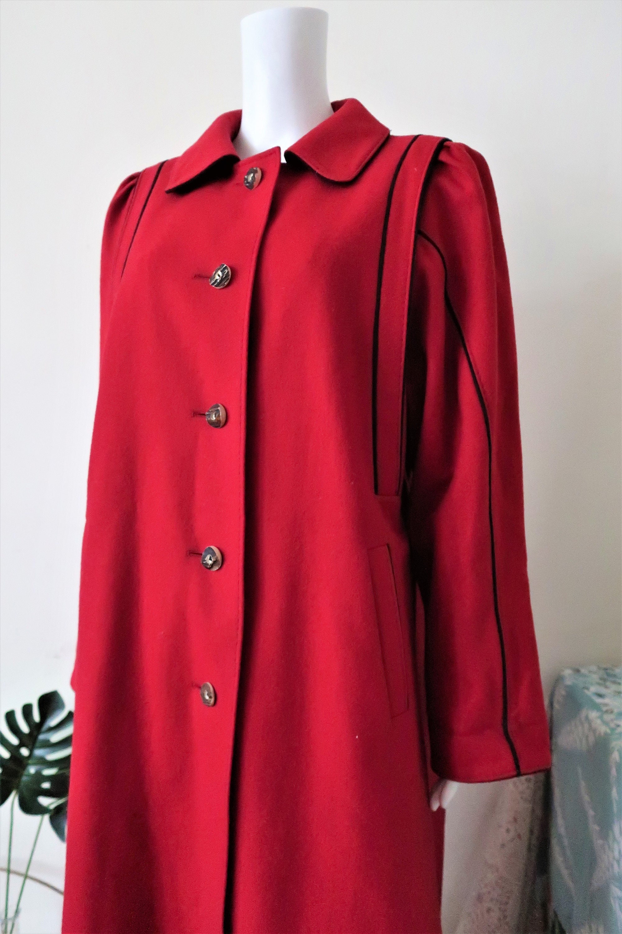 Vintage Bavarian Loden Wool Coat Wallstädter Trachten A-line