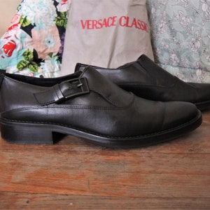 Vintage Versace Classic Men Dress Monk Leather Shoes 2000 2001 made in Italy