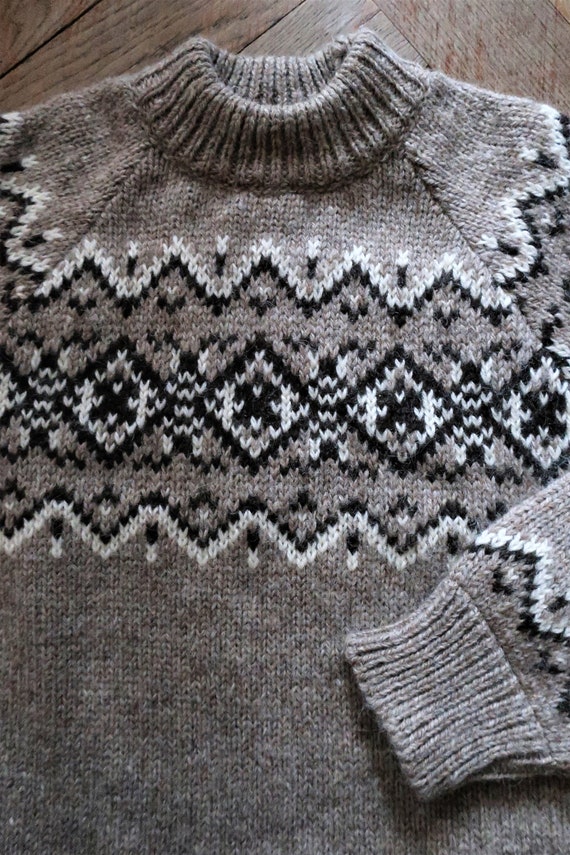 Vintage Runox Scandinavian Chunky Wool Knit Sweater With Nordic 