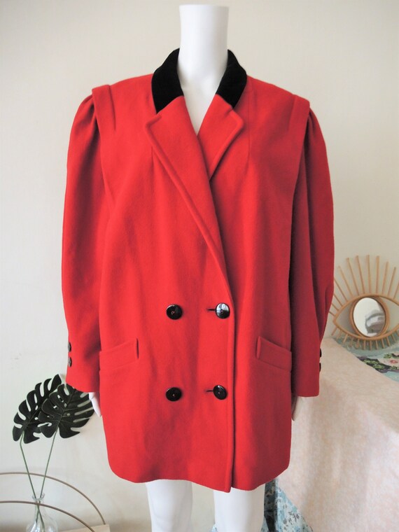 Double-breasted Red Short Coat Jacket 