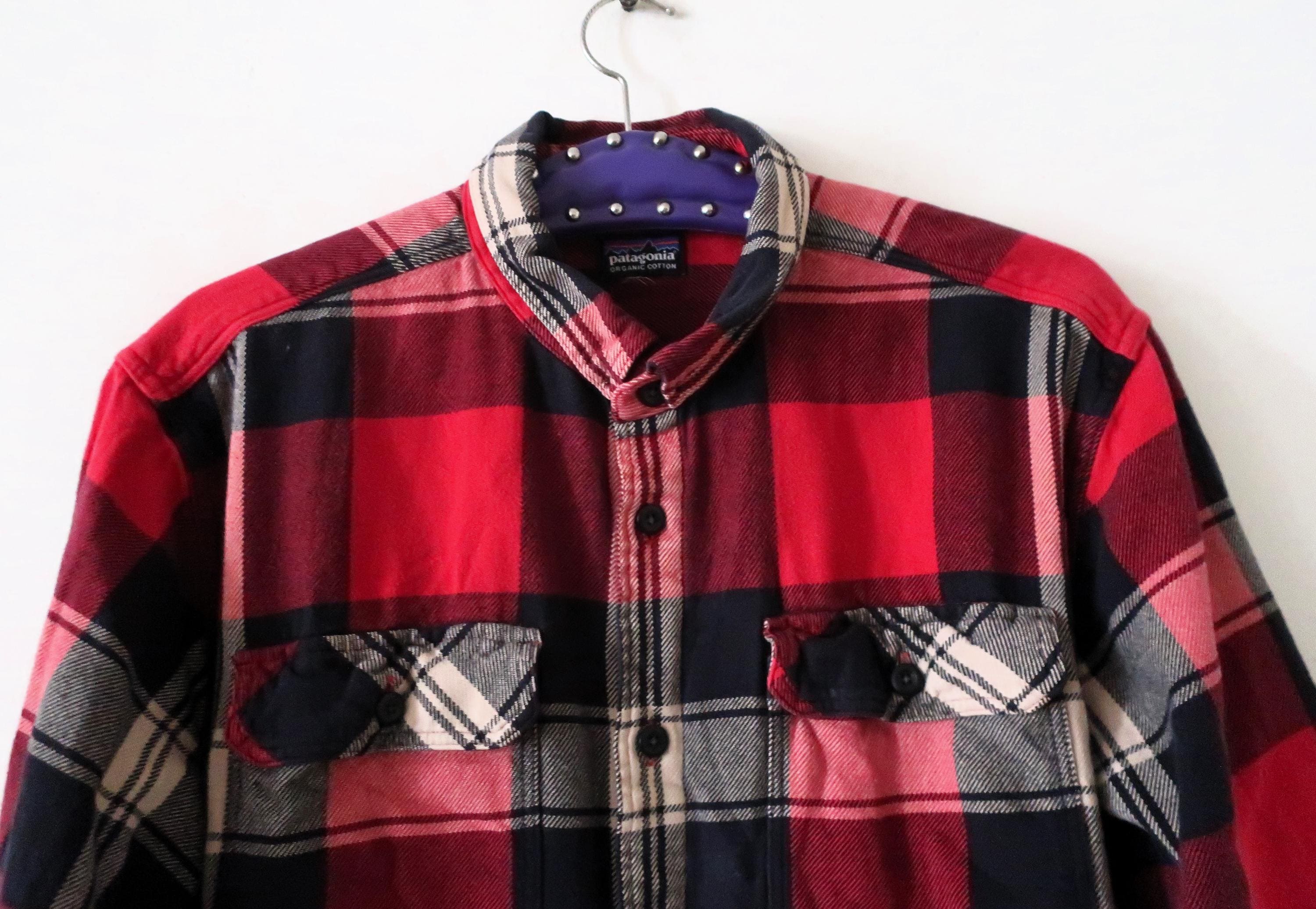Vintage Patagonia Brushed Organic Cotton Red Black and White Plaid