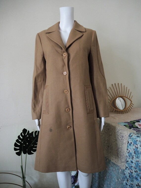 Vintage Anna Holtblad camel colored wool coat wit… - image 4