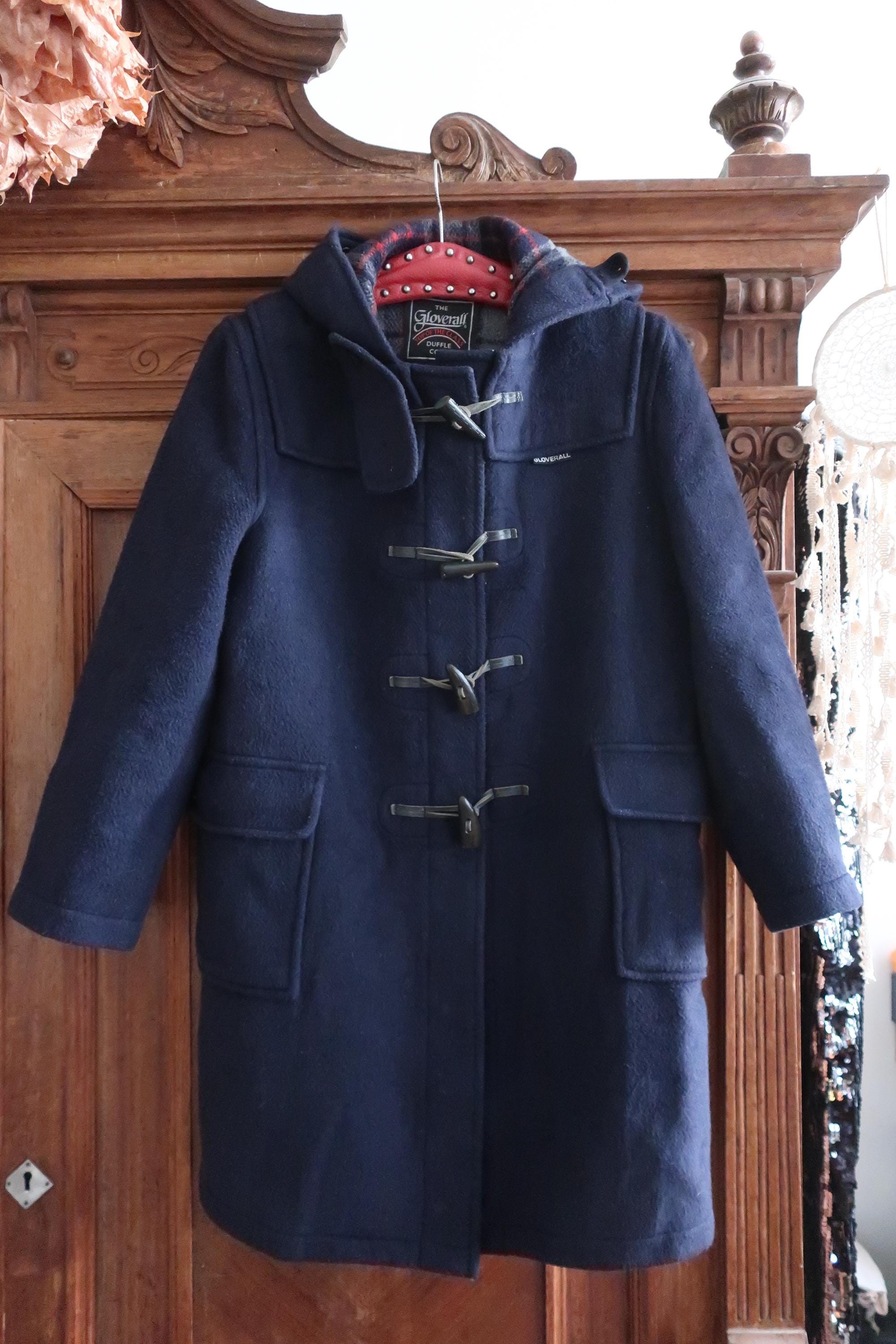 British Vintage Gloverall Duffle Coat Dark Blue With Toggles