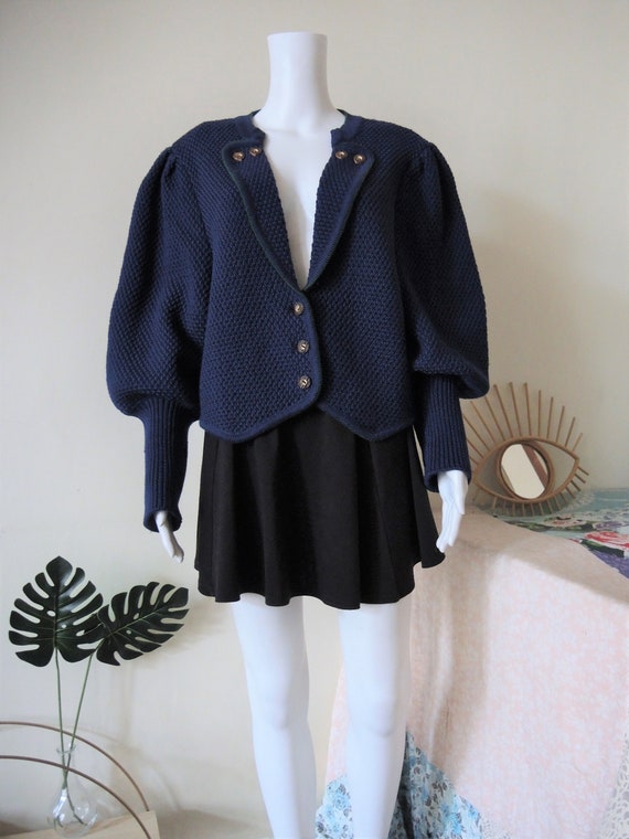 Vintage purple-blue Arber Alpine trachten wool waf