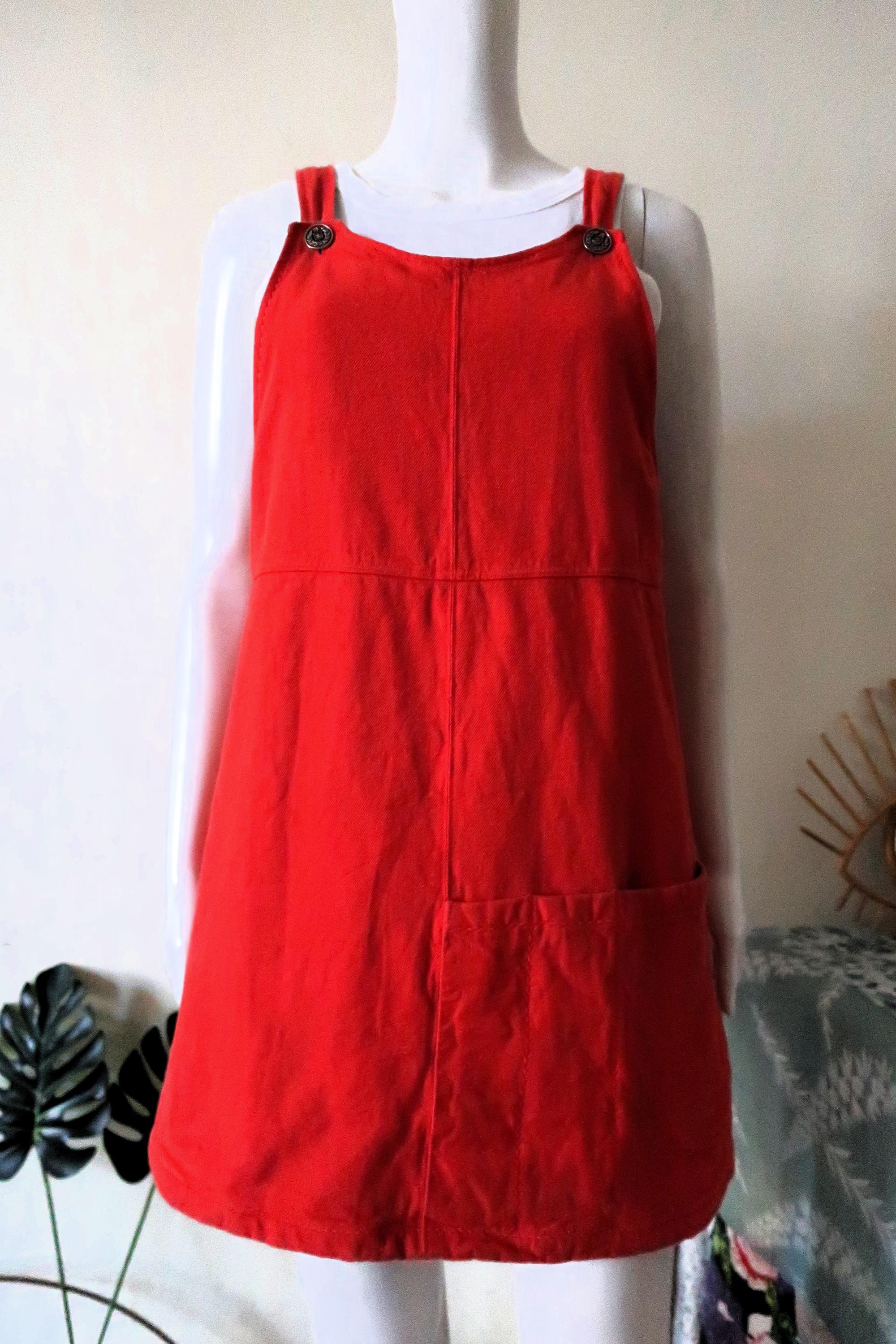 orange dungaree dress LeatherViz A-line Fit Women Leather Dungaree Dress, Summer Leather Dress