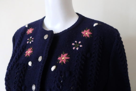 カーディガン Ameri VINTAGE - FLOWER EMBROIDERY JACKET KNIT Vintage Flower Embroidery Knitted Top High Quality Women