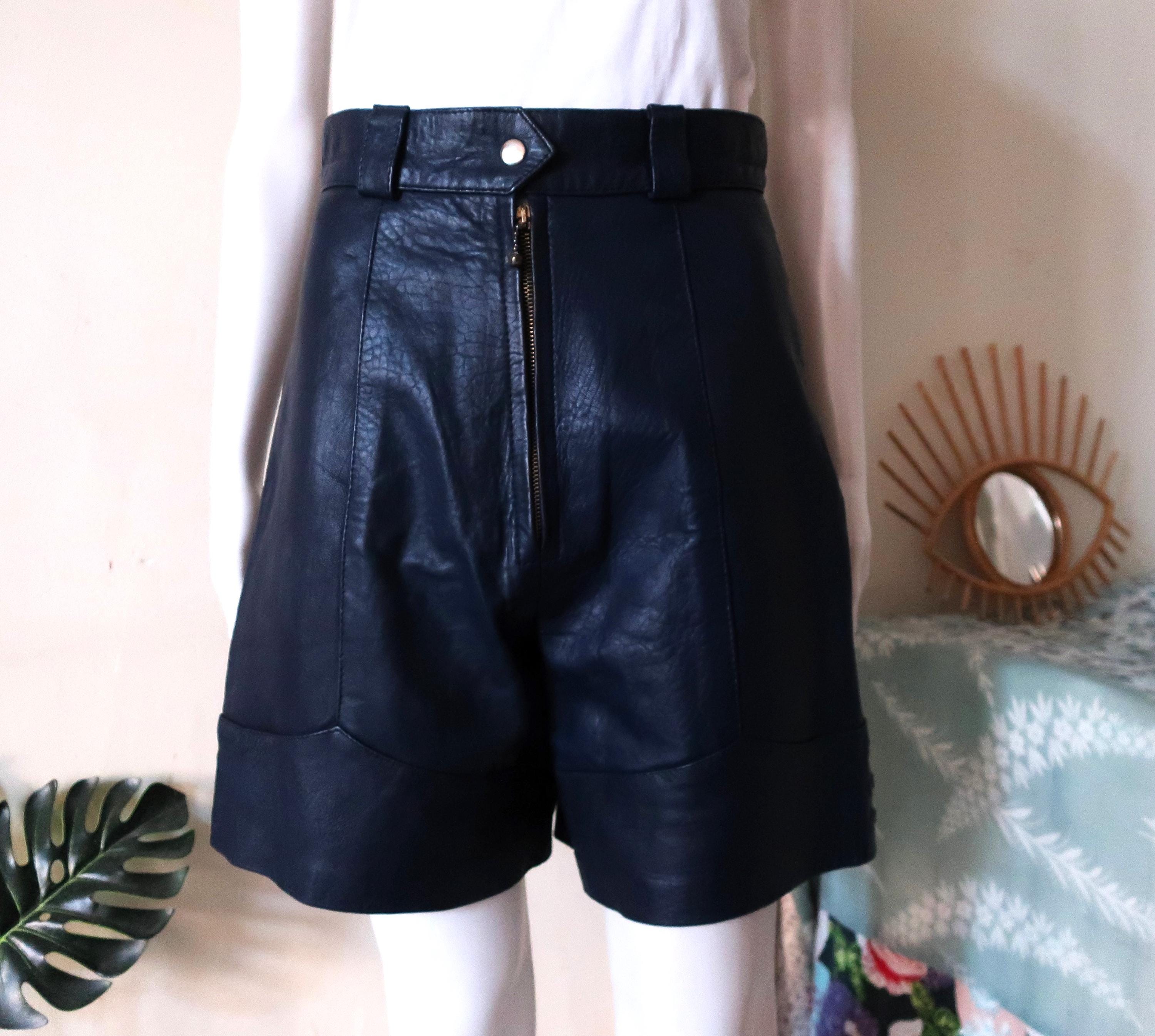 80s Leather Shorts - Etsy