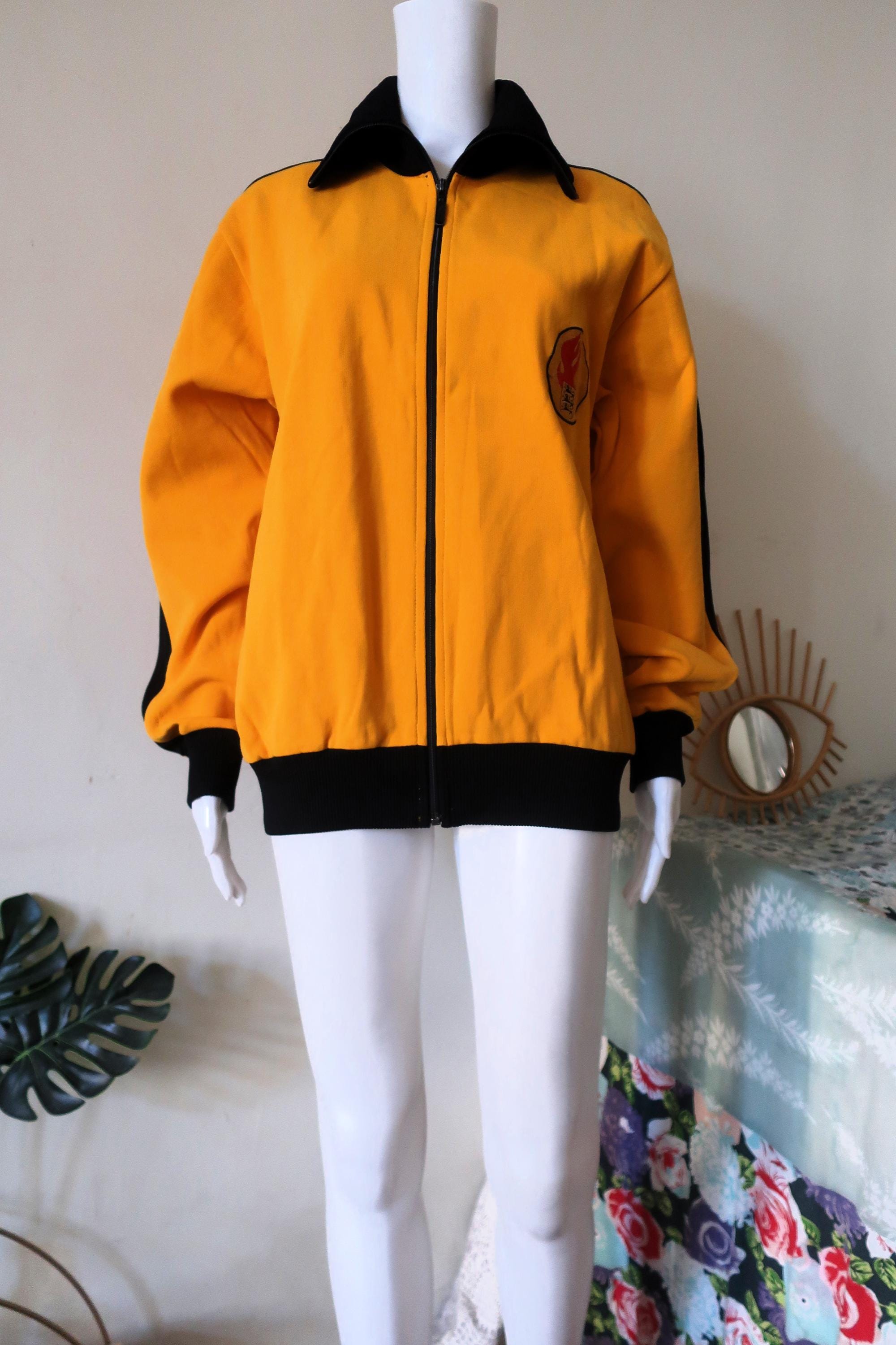 German Vintage Ziegler Track Top Zip Jacket Yellow With Black