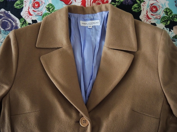 Vintage Anna Holtblad camel colored wool coat wit… - image 8