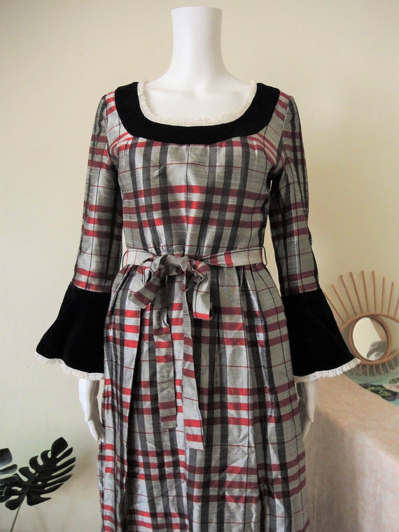 Vintage Kati at Laura Phillips belted maxi tartan