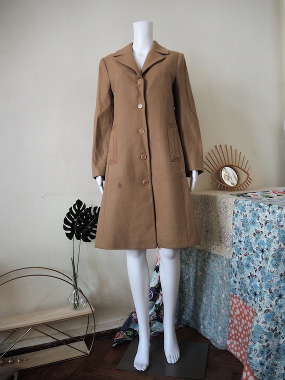 Vintage Anna Holtblad camel colored wool coat wit… - image 1