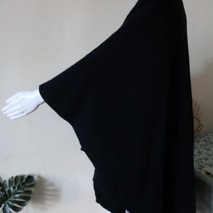 British Vintage CCC London minimalist cape coat cloak navy blue pure new wool 1980s 80s made in UK