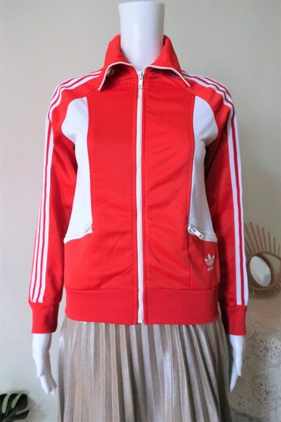Vintage Adidas Red and White Track Sports Jacket Trefoil Club Rave Kid  1980s 80s Made in France - Etsy | Jacken