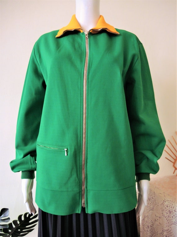 Vintage Finnish green track jacket with yellow co… - image 3