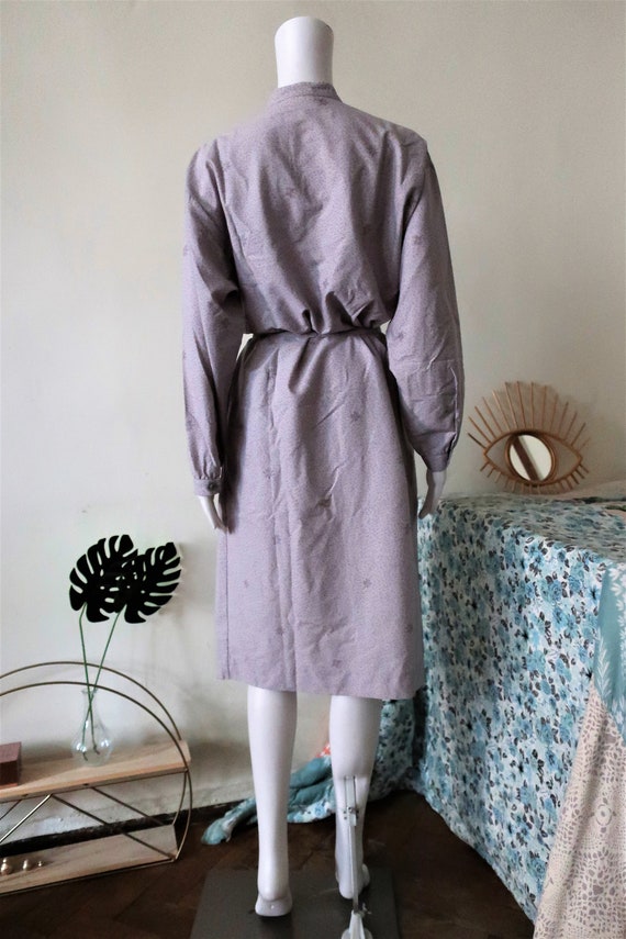 Vintage Marimekko Finland grey cotton midi dress … - image 5