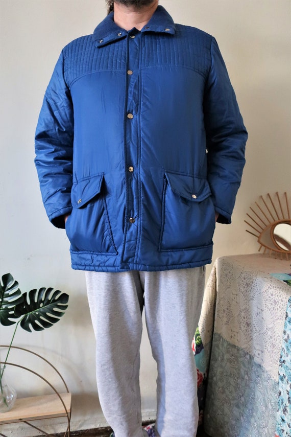 German Vintage Unser Favorit Electric Blue Padded Nylon Ski Jacket