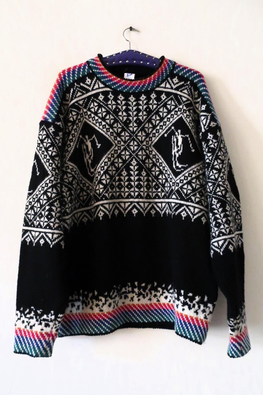 Vintage Swix Wool Knit Sweater Lillehammer 94 Olympics With Nordic