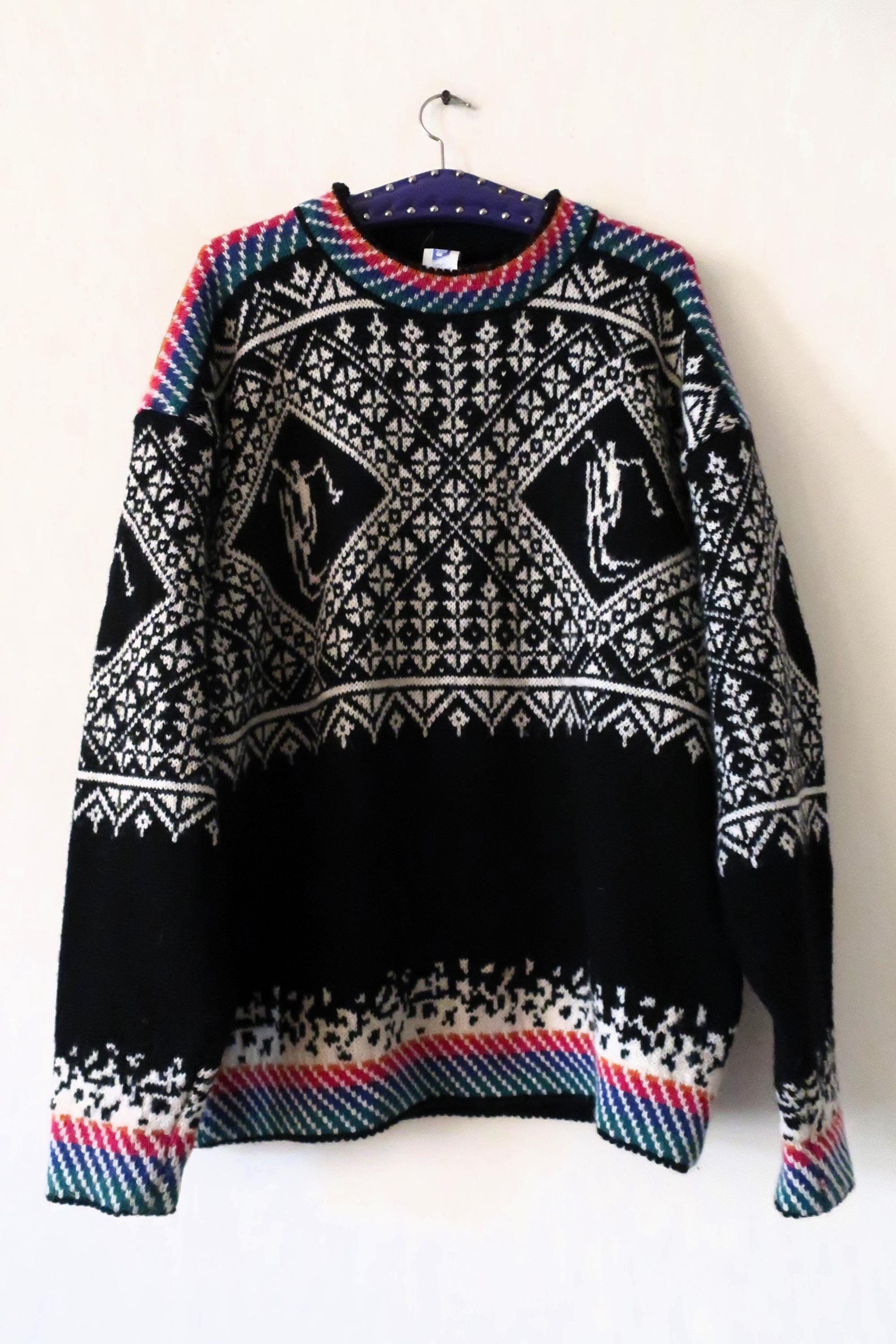 Vintage Swix Wool Knit Sweater Lillehammer 94 Olympics With Nordic