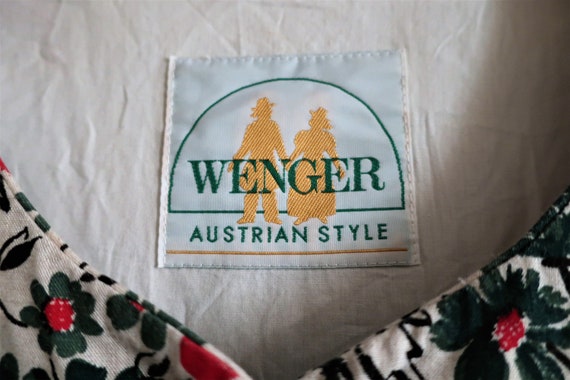 Vintage Wenger Green Austrian Trachten Midi Dress With