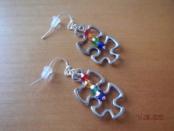 Crystal Puzzle Piece Earrings