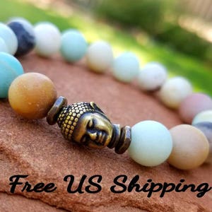 Anxiety calming healing gemstone bracelet, Buddha Crystal Meditation bracelet, Energy Bracelet, Stress Relief Bracelet
