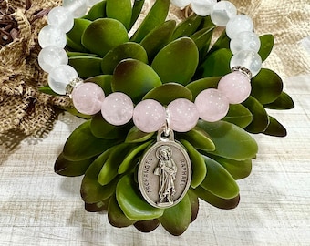Archangel Raphael Healing Gemstone Bracelet, St Jude, Holy Spirit, St Joseph, Guardian Angel Charm Bracelets