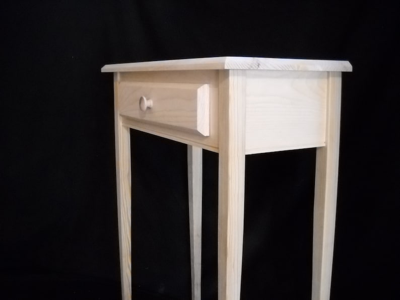 Unfinished 60 Sofa 58x11 Console,Beveled Edge Tapered Leg Pine Table Unfinished 60 Sofa 58x11 Console,Beveled Edge Tapered Leg Pine Table