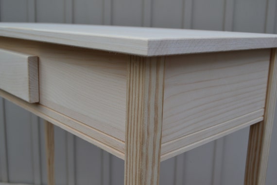 Unfinished Pine Tall Foyer Entry Table Tv Stand Shaker Square Etsy