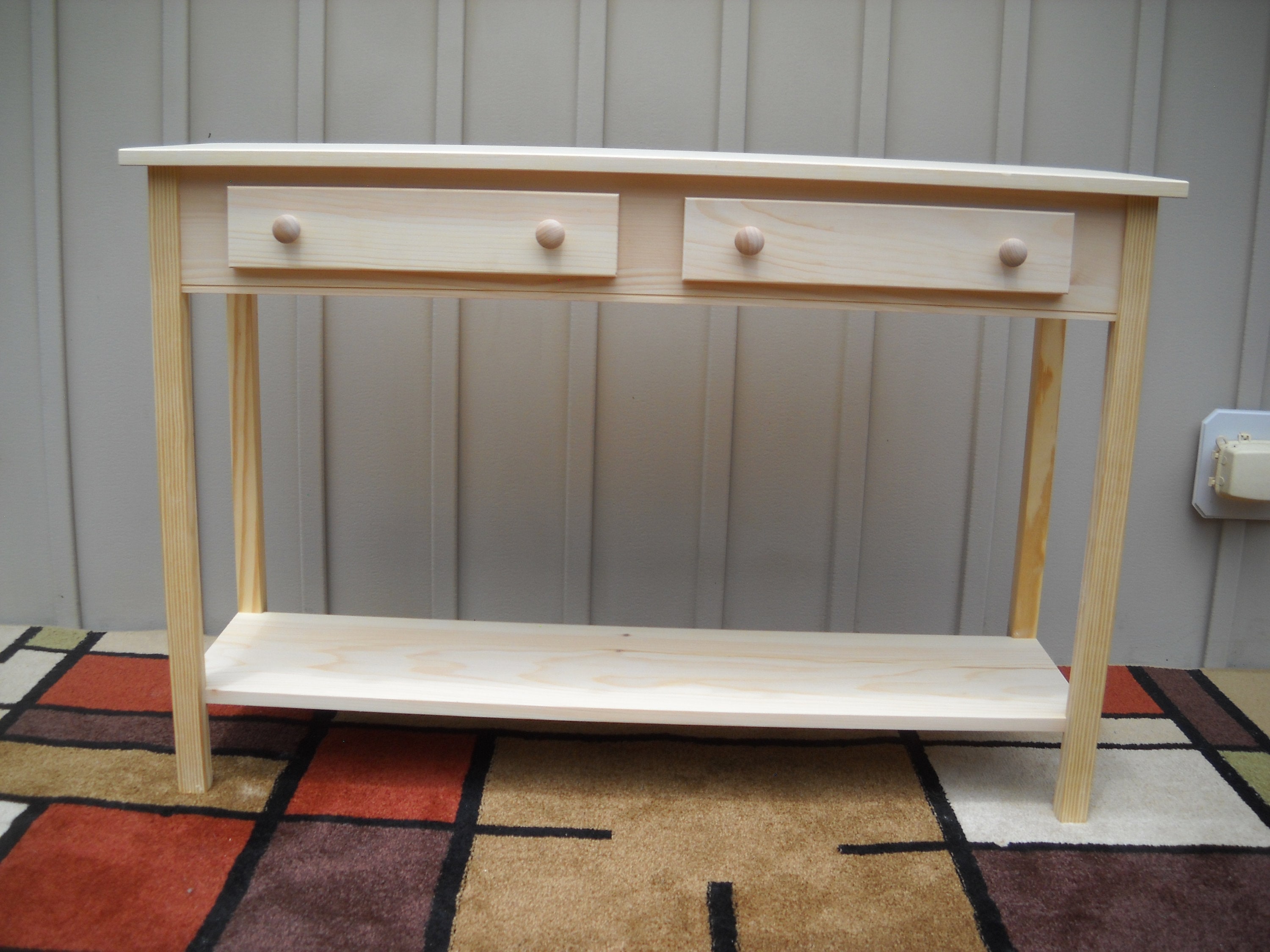 Unfinished pine console table discount