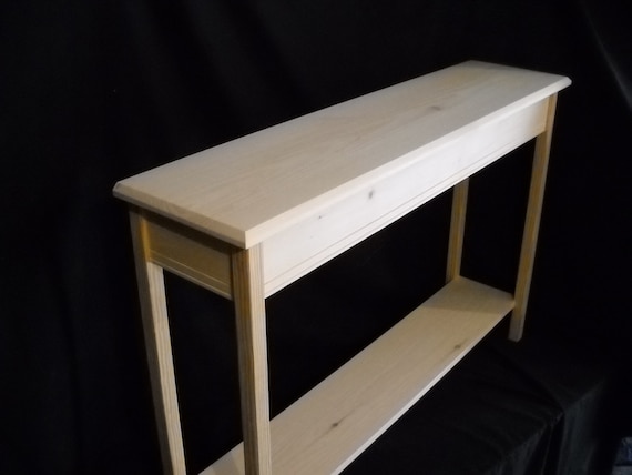 Unfinished 46 Console Sofa Wall Foyer 11deep Beveled Edge Pine Table W shelf Etsy