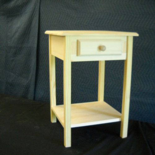 Unfinished Single or Set Pine Narrow End Table W/shelf in Etsy