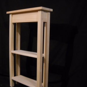 Unfinished 24" EXTRA NARROW Shaker Square Edge Style Console, Sofa Pine Table w/2 Shelves