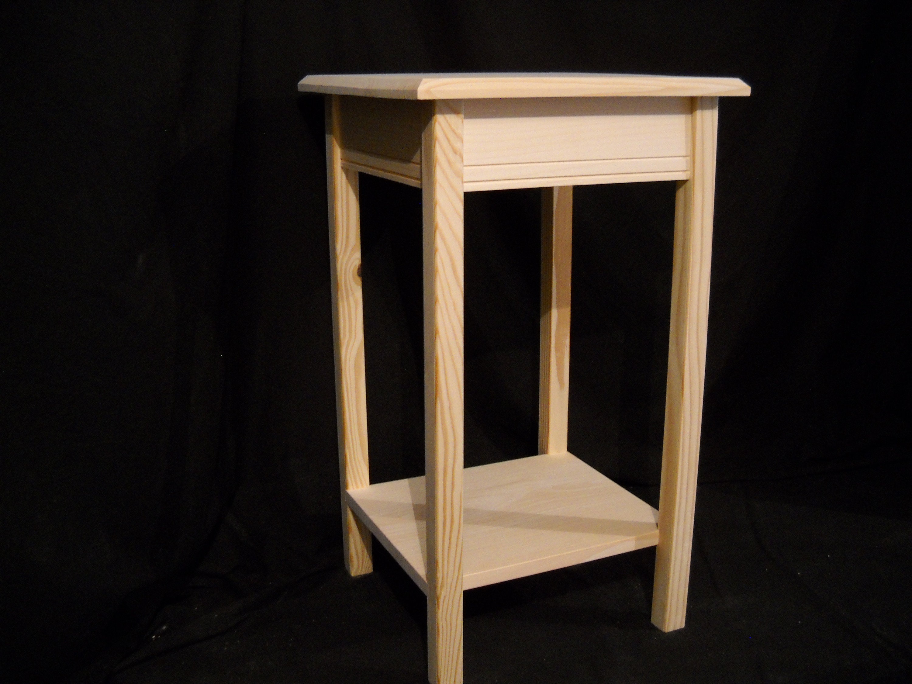 Unfinished New Single or Set Pine Small Dorm End Table W/shelf - Etsy