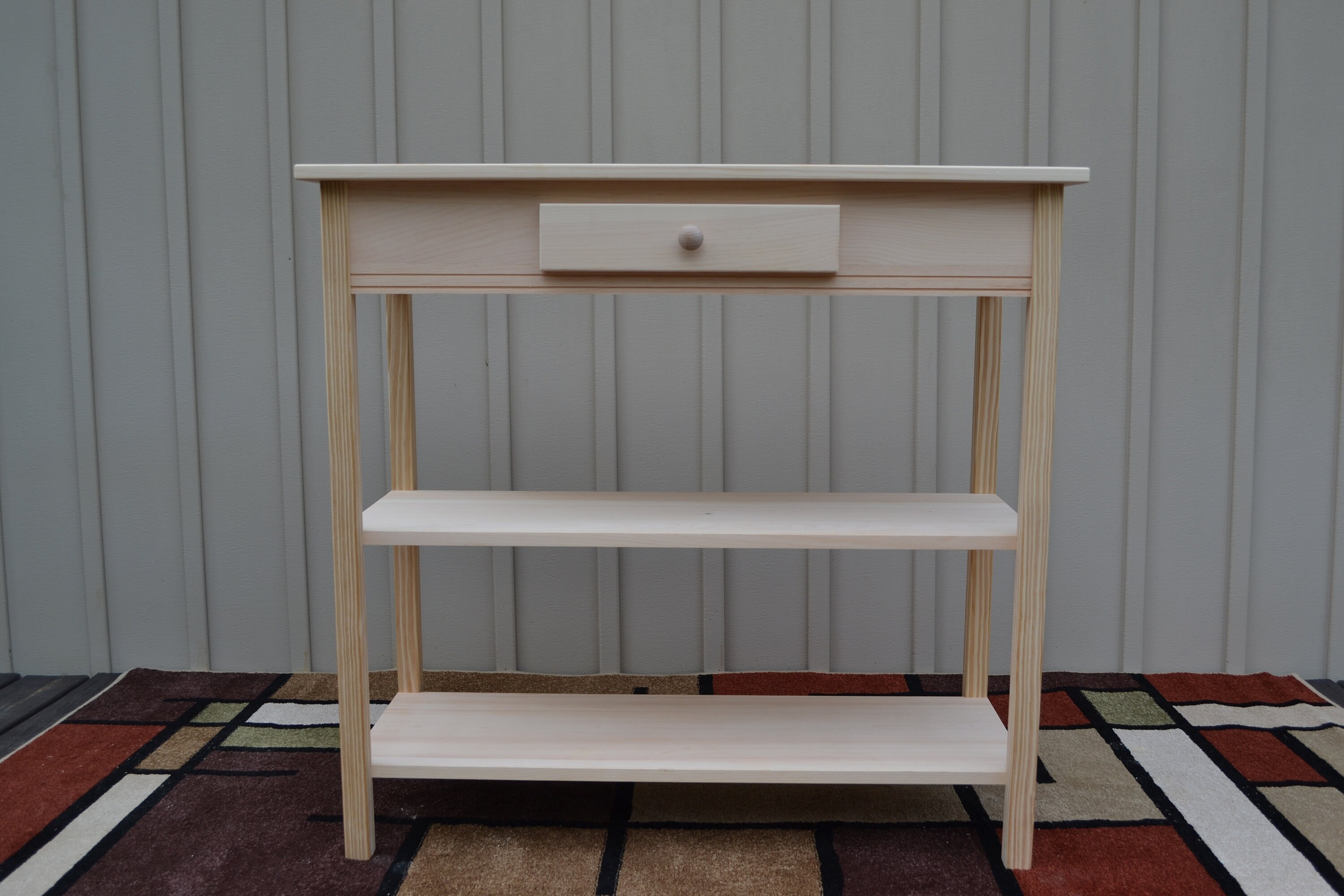 Unfinished Pine Tall Foyer Entry Table TV Stand Shaker Square Etsy