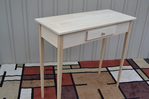 Unfinished Pine Tall Foyer Entry Table Tv Stand Shaker Square Etsy