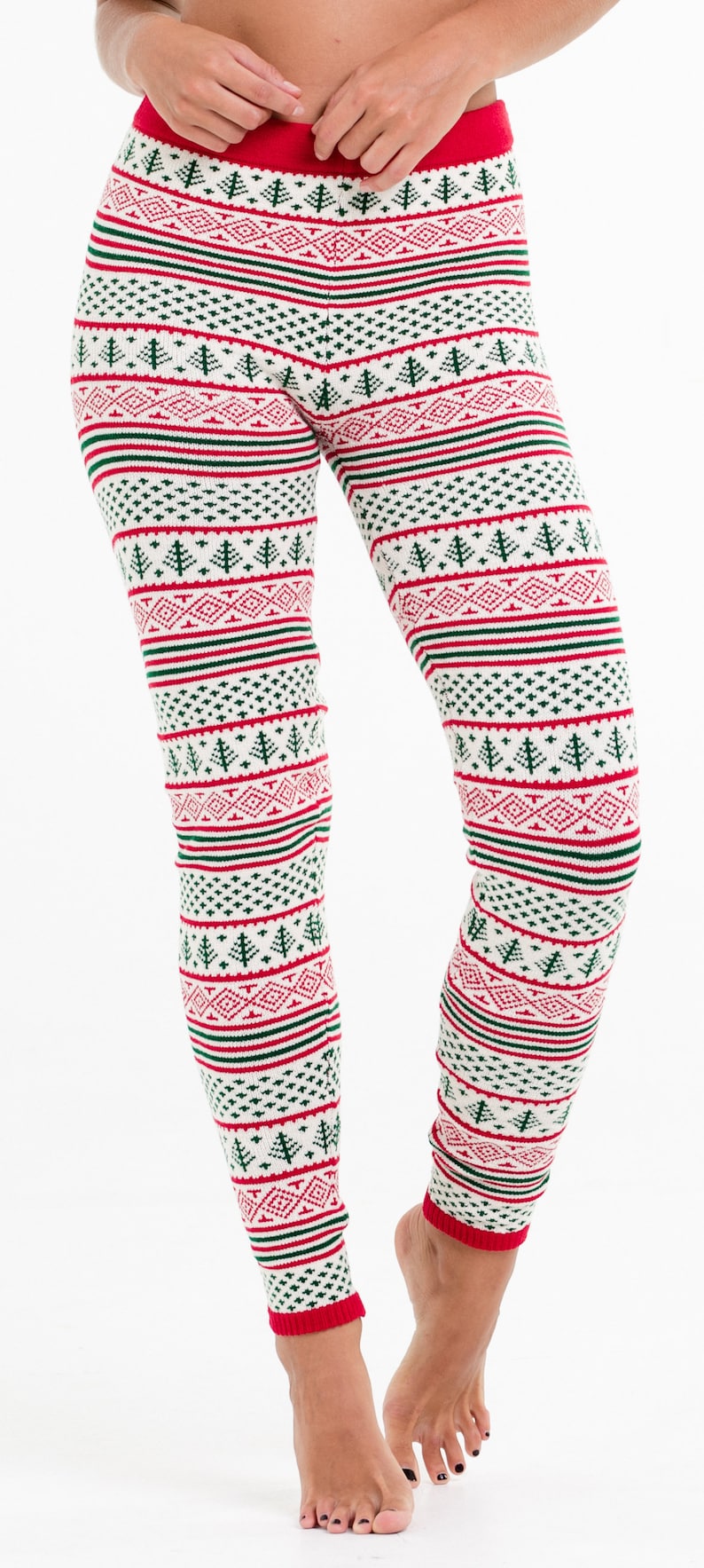 Ladies Christmas Leggings Holiday Pants Christmas Pajamas Etsy
