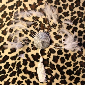 Custom Feathered Rhinestone Pasties with Tassels image 1