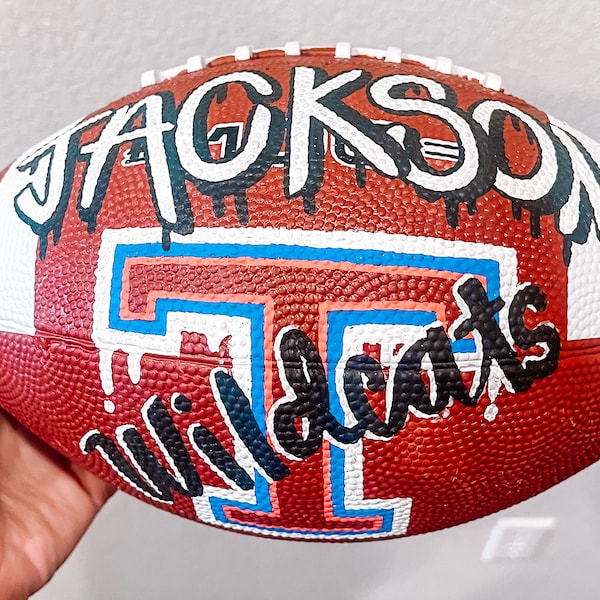 Hand Painted Football of Stadium Etsy