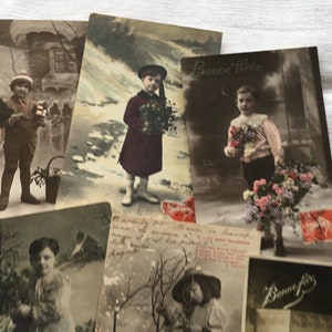 Original années 1900 années 1920 lot de 10 cartes postales fantaisie jeunes garçons vintage Ephemera Papier antique collant découpe Scrapbooking image 6
