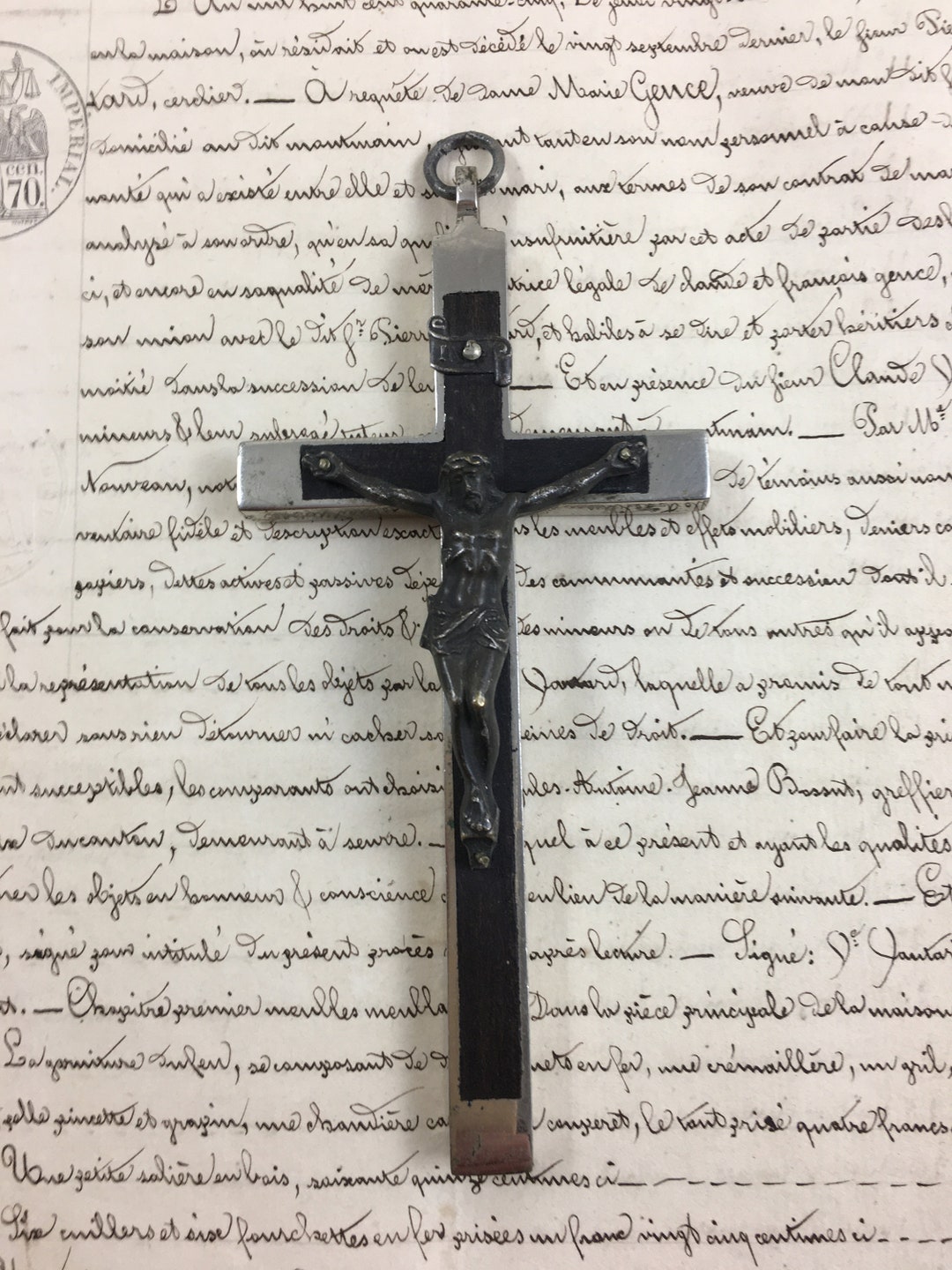 Croix pectorale Mdle 1939 Aumonier catholique - Ventes d'antiquités militaires : Royal Dragons