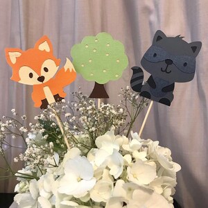 Woodland animals centerpieces, woodland theme.