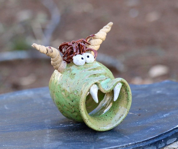 Items similar to SALE, CLEARANCE Pottery Dragon, Whimsical ...