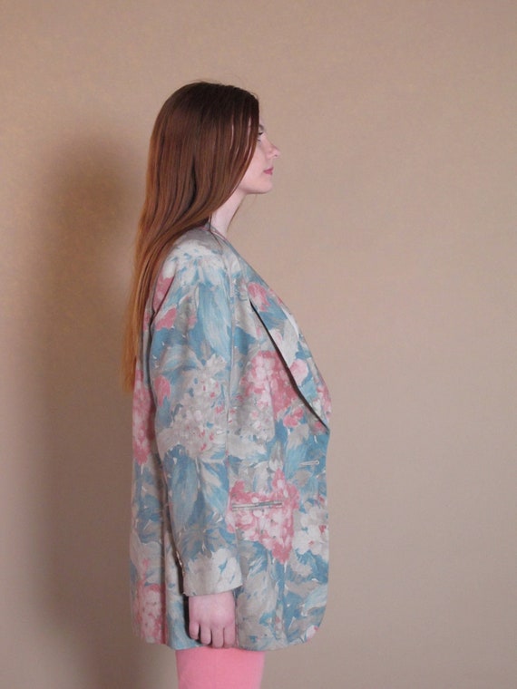 Oversized Floral Blazer, vintage floral blazer, v… - image 4