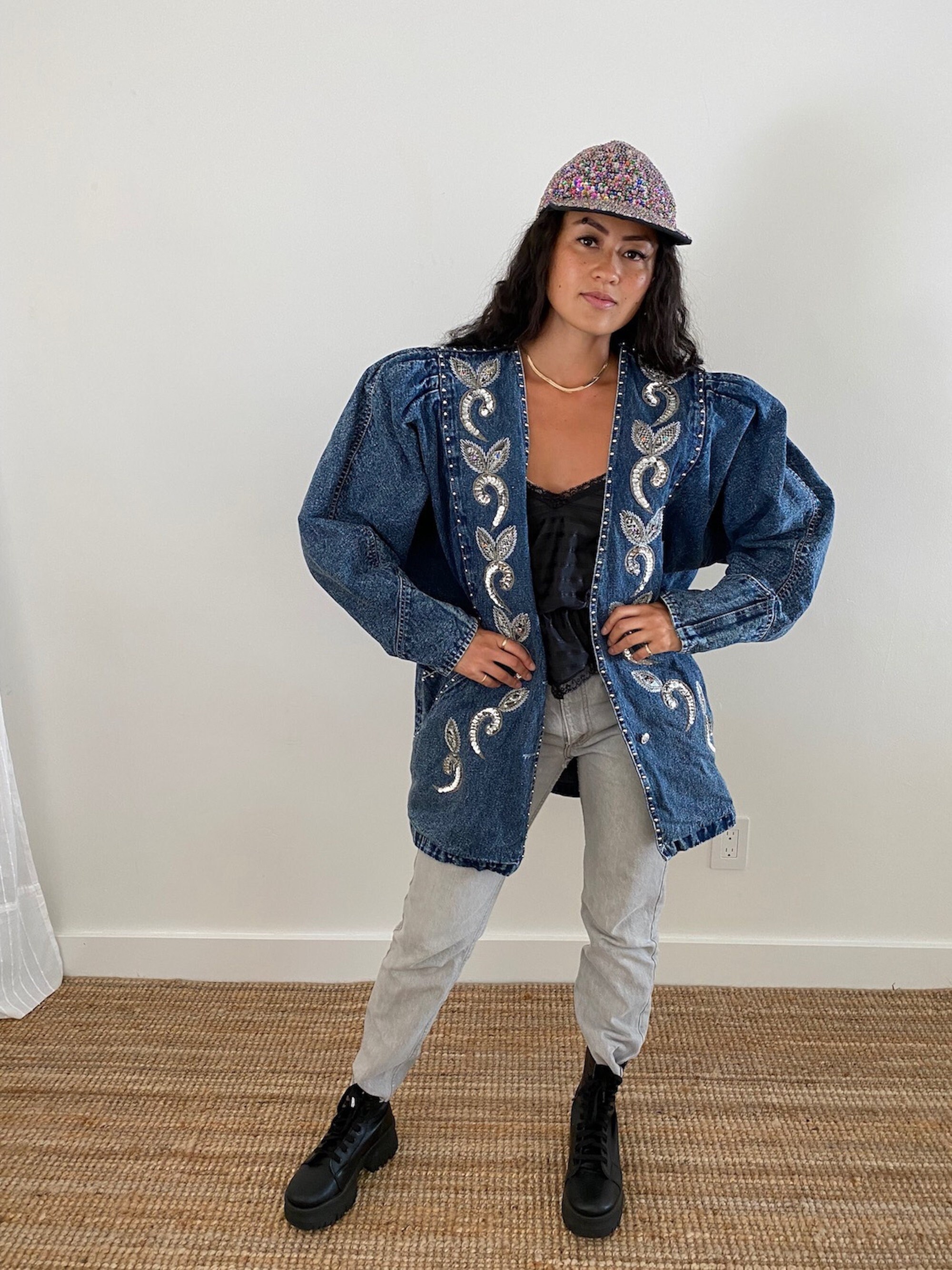 denim sequin jacket
