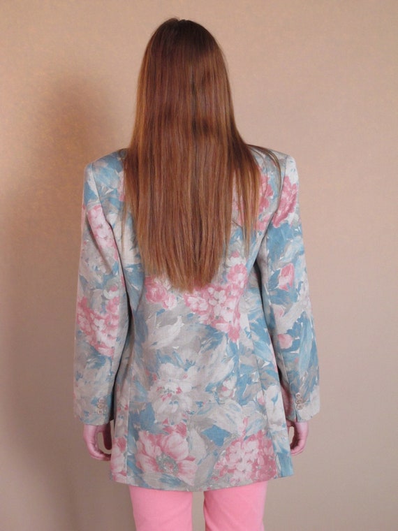 Oversized Floral Blazer, vintage floral blazer, v… - image 3